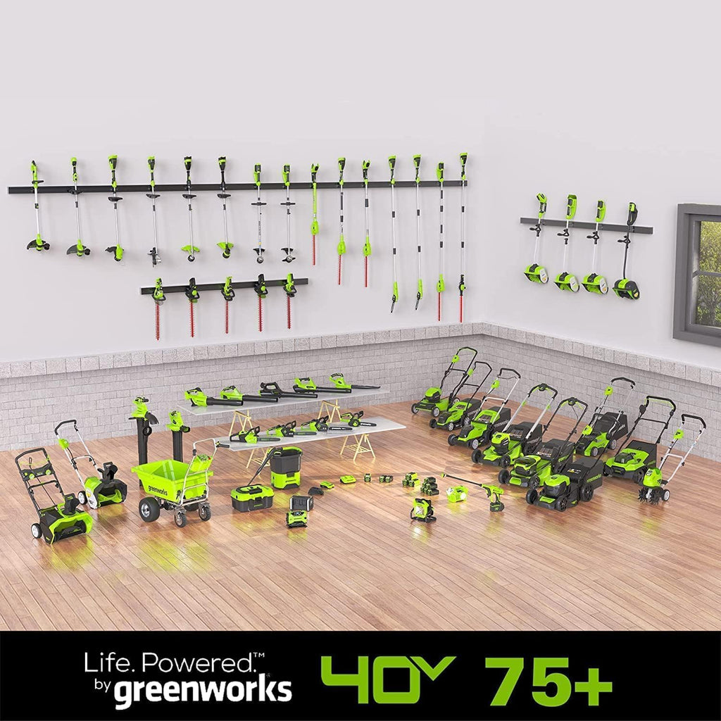 Greenworks 40V 21' Self-Propelled Lawn Mower,Axial Leaf Blower(500 CFM / 120 MPH),13' String Trimmer with 2 Batteries(5Ah+2Ah) & Chargers