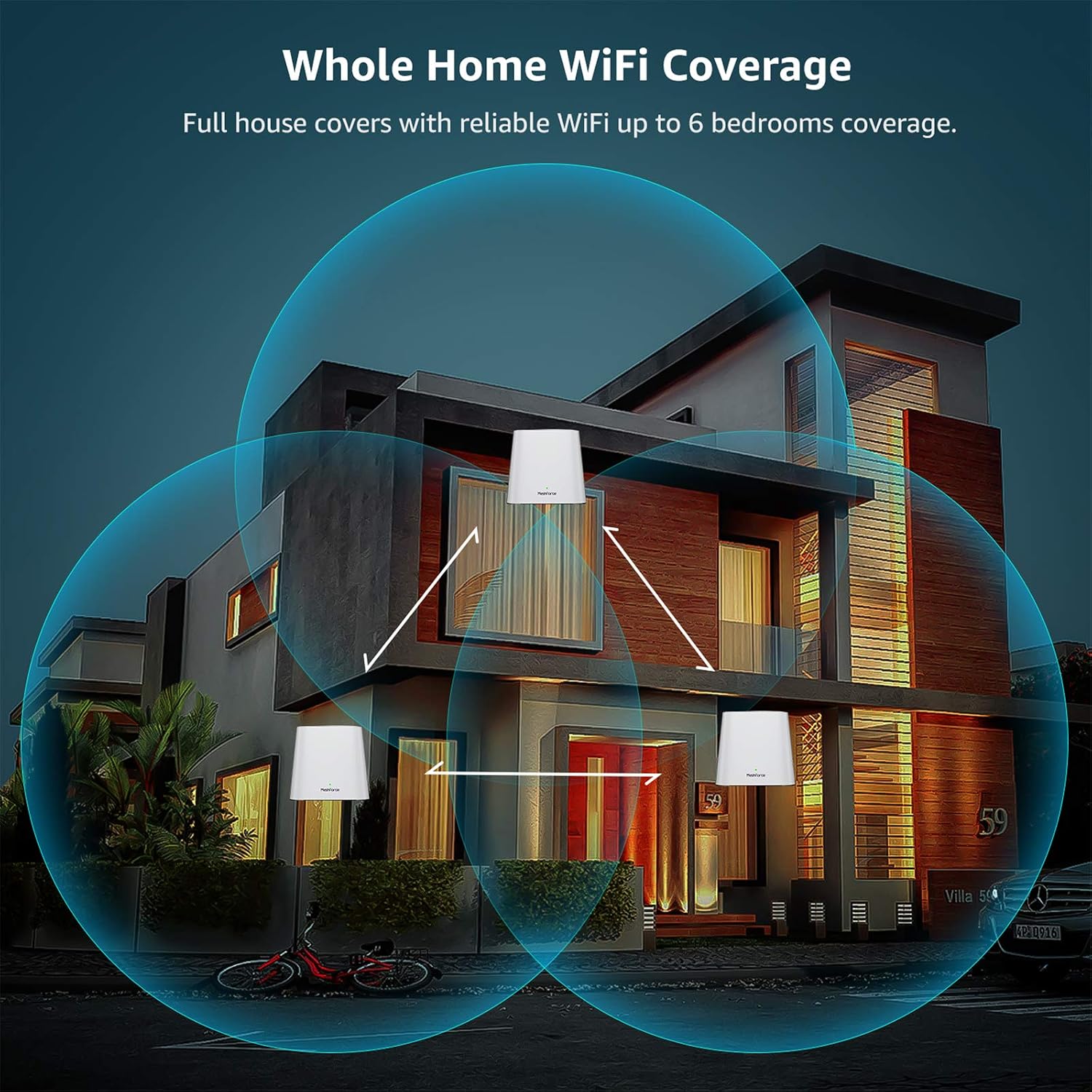 M1 Mesh WiFi System, Whole Home WiFi Performance, WiFi Router Replacement, Max Wireless Coverage 6+ Rooms, Easy to Setup, Parental Control (3 Pack)