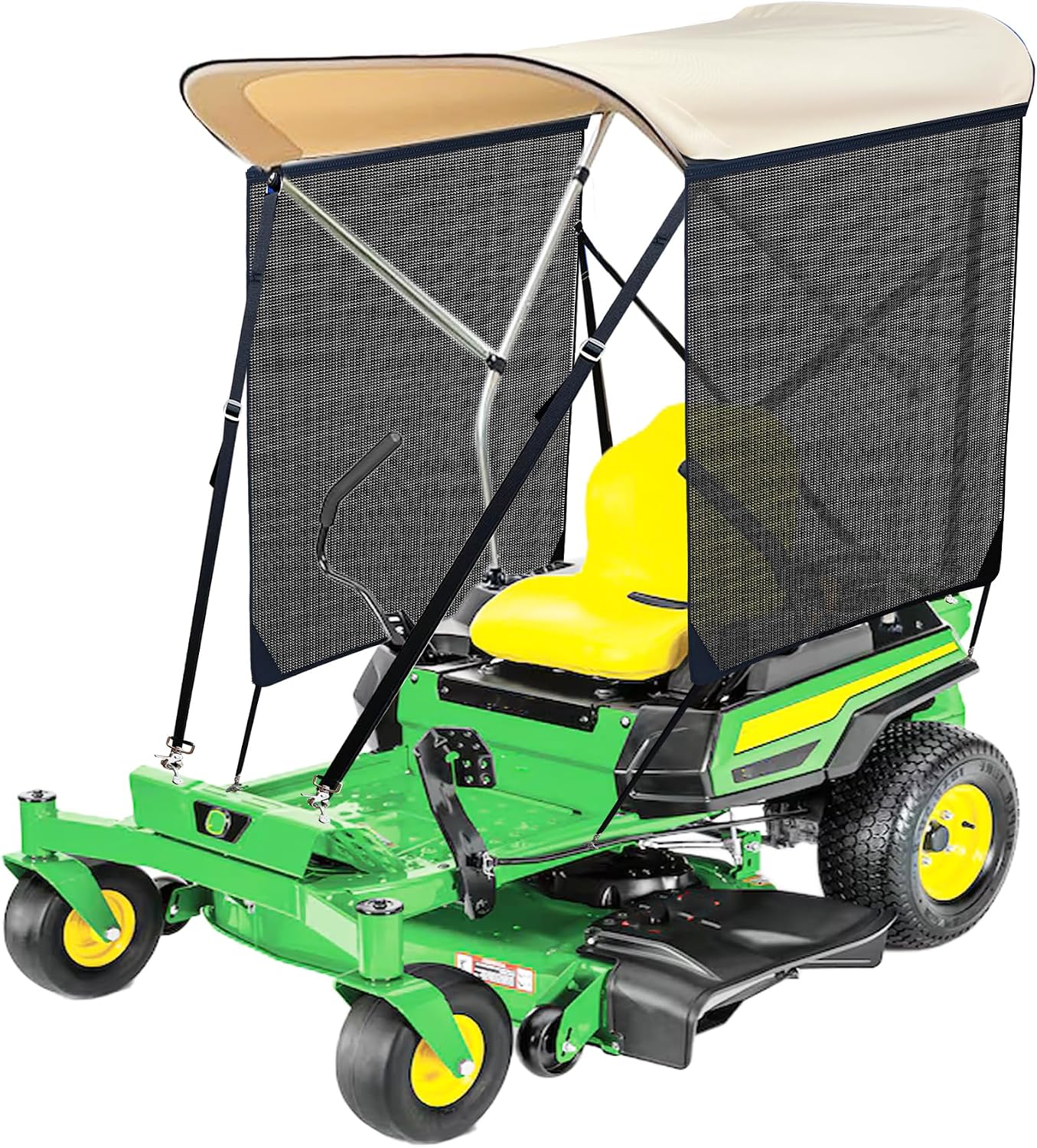 CCLINK Shade Canopy for zero turn lawn mower for john deere canopy,Kubota,Cub Cadet,Troy-Bilt & Others Foldable with UV Protection Equipped with High Visibility Left and Right Sunshades