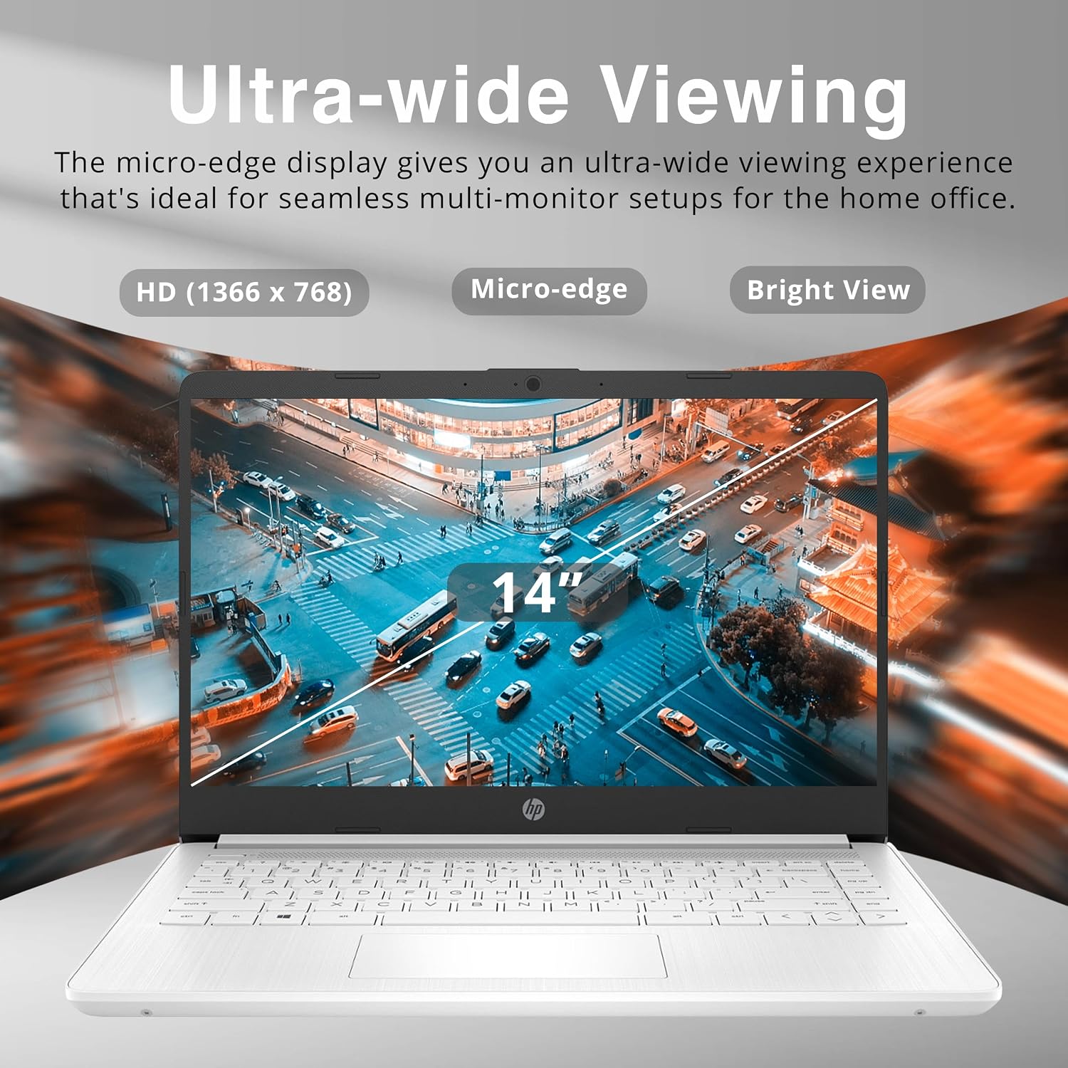 HP Stream 14' HD BrightView Laptop, Intel Celeron N4120 Processor, 16GB RAM, 64GB SSD, Intel UHD Graphics, 720p Webcam, WiFi, HDMI, Win 11 S, Silver (Renewed)