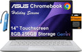 ASUS Chromebook CX14 Laptop (14' FHD Touchscreen, Intel Celeron N4500, 8GB RAM, 256GB Storage (128GB eMMC +128GB SD Card)) Home & Student, Webcam, Spill-Resistant, Wi-Fi, IST HUB, Chrome OS, CX1405CKA