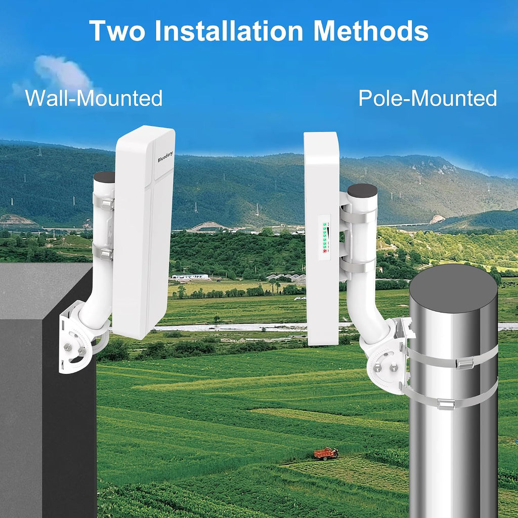 Outdoor Point to Multipoint Wireless Bridge, Extending WiFi to Outbuildings,IP65 Waterproof 5.8GHz 3KM, Plug & Play, 2 100Mbps RJ45 Ports with 16dBi High Gain Antenna, 3 Pack