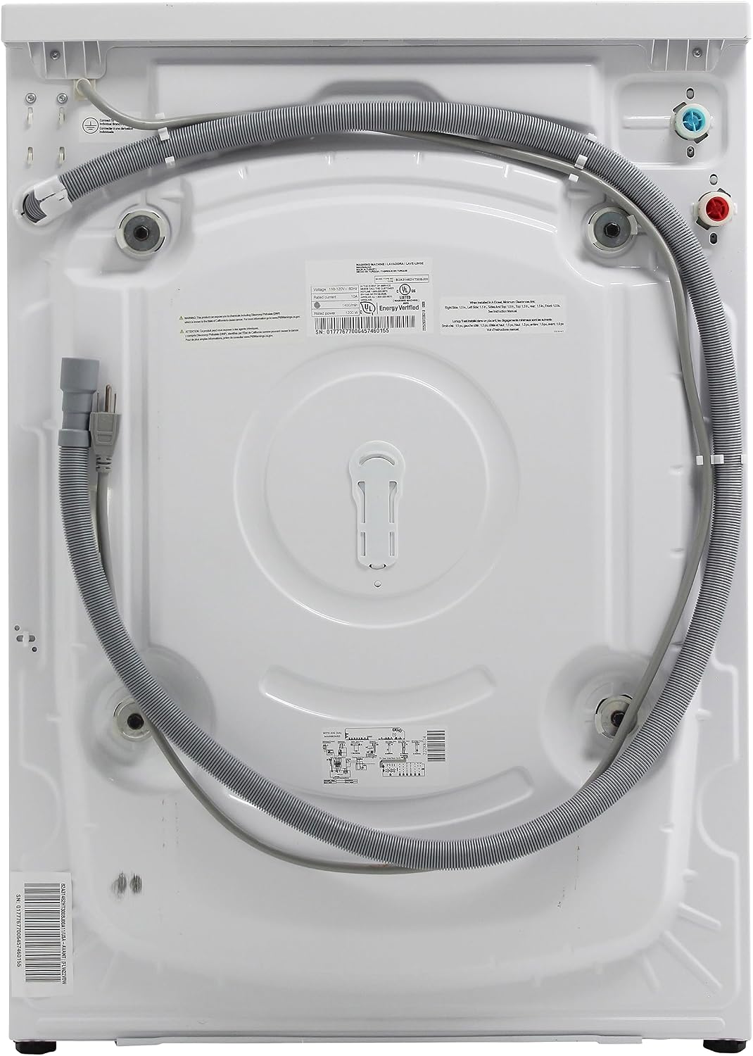 West Bend Washer Compact Front Load Washing Machine with 15 Wash Cycles, LED Display, See-Through Door, Stackable and Space-Saving Design, for Apartments, RVs, and Small Spaces, 2.2 Cu.Ft., White