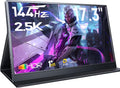 Portable Gaming Monitor, 17.3' 2.5k 144HZ IPS Portable Laptop Monitor, Second Screen Dual USB C HDMI Computer Gaming Display with Speakers & Smart Cover, Travel Monitor for PC Phone PS4/5 Xbox Switch