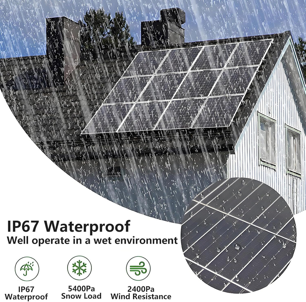 300W 12V Monocrystalline Solar Panel Kit High Efficiency Monocrystalline PV Modules Semi-Flexible Solar Panels with 40A Charger Controller for RV Camper Boat Off-Grid System 8 * 300W