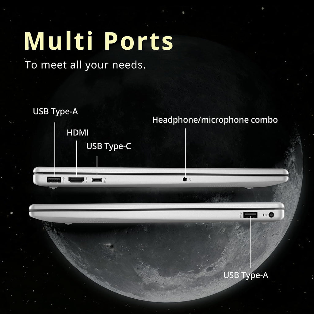 HP 15.6' FHD Touchscreen Laptop, AMD Ryzen 5 7520U, 8GB LPDDR5, 1.5TB Storage (512GB SSD+1TB Docking Station Set), AMD Radeon Graphics, Full-Size Keyboard, Copilot, Wi-Fi 6, Windows 11 Pro, Silver
