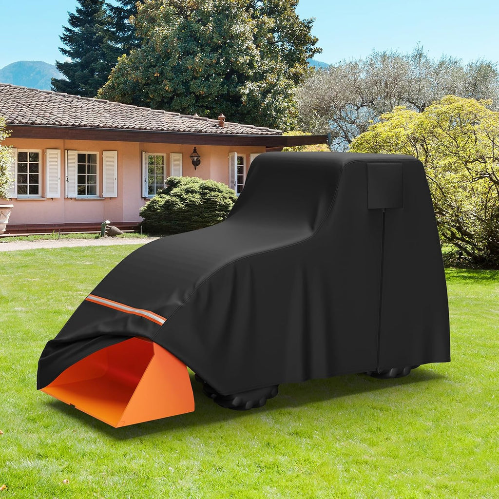 STARTWO Full Tractor Cover Waterproof Heavy Duty, Universal Fits Most Compact Utility Tractors with Cabin, UV Protection, Dustproof, with Air Vents & Reflective Strips,150 L x 75 W x 110 H in