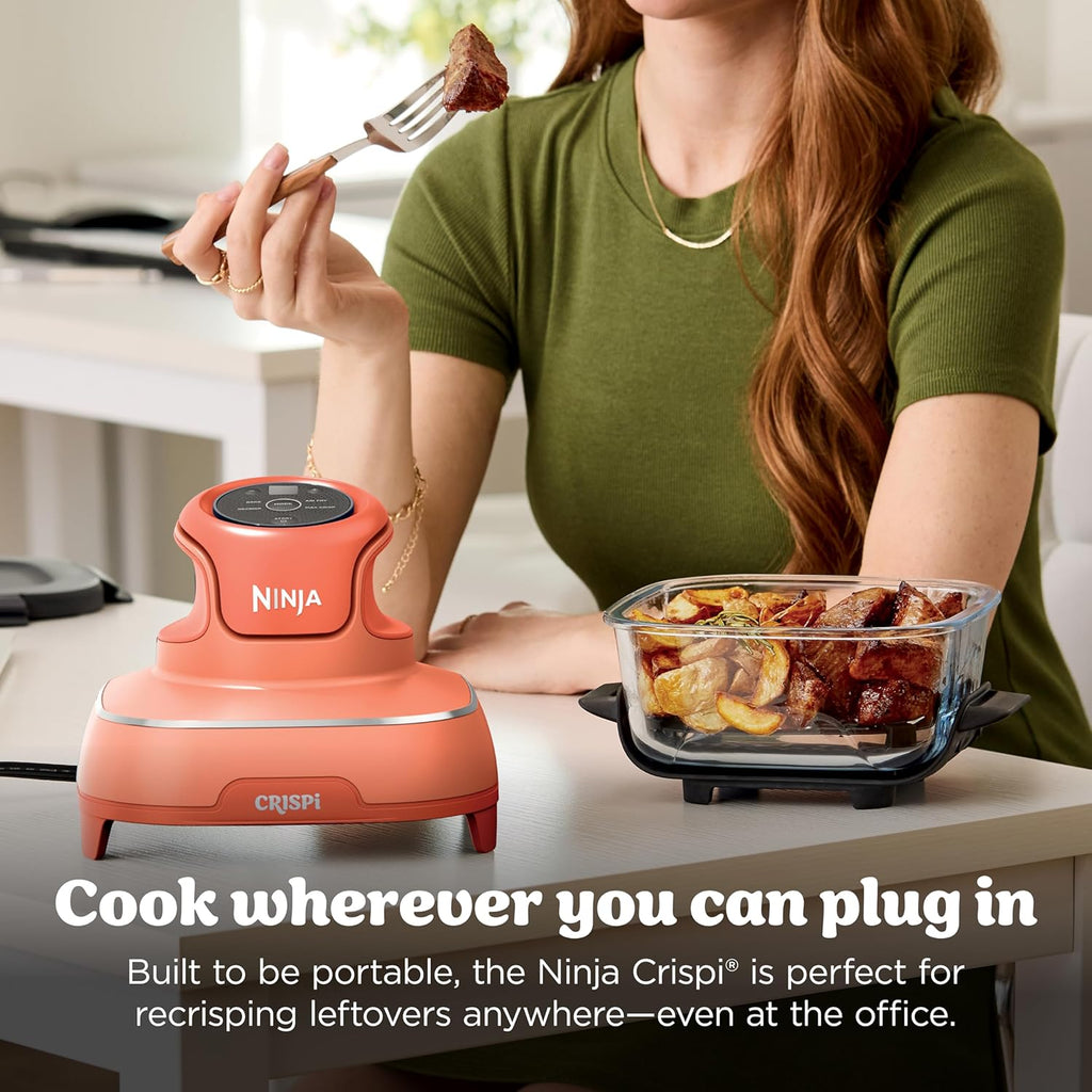 Ninja Crispi 4-in-1 Glass Air Fryer | 450°F | Non-Toxic | 4QT & 6-Cup Glass Containers w/Lids | Microwave, Freezer, Dishwasher Safe | Max Crisp, Air Fry, Bake, Recrisp | Orange Pepper | FN101OR