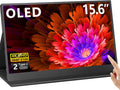 OLED Touch Portable Monitor, 15.6' 4K 60Hz IPS Laptop Monitor, Second Screen Dual USB C HDMI Computer Gaming Display with Speakers & Smart Cover, Travel Display for PC Phone PS4/5 Xbox Switch