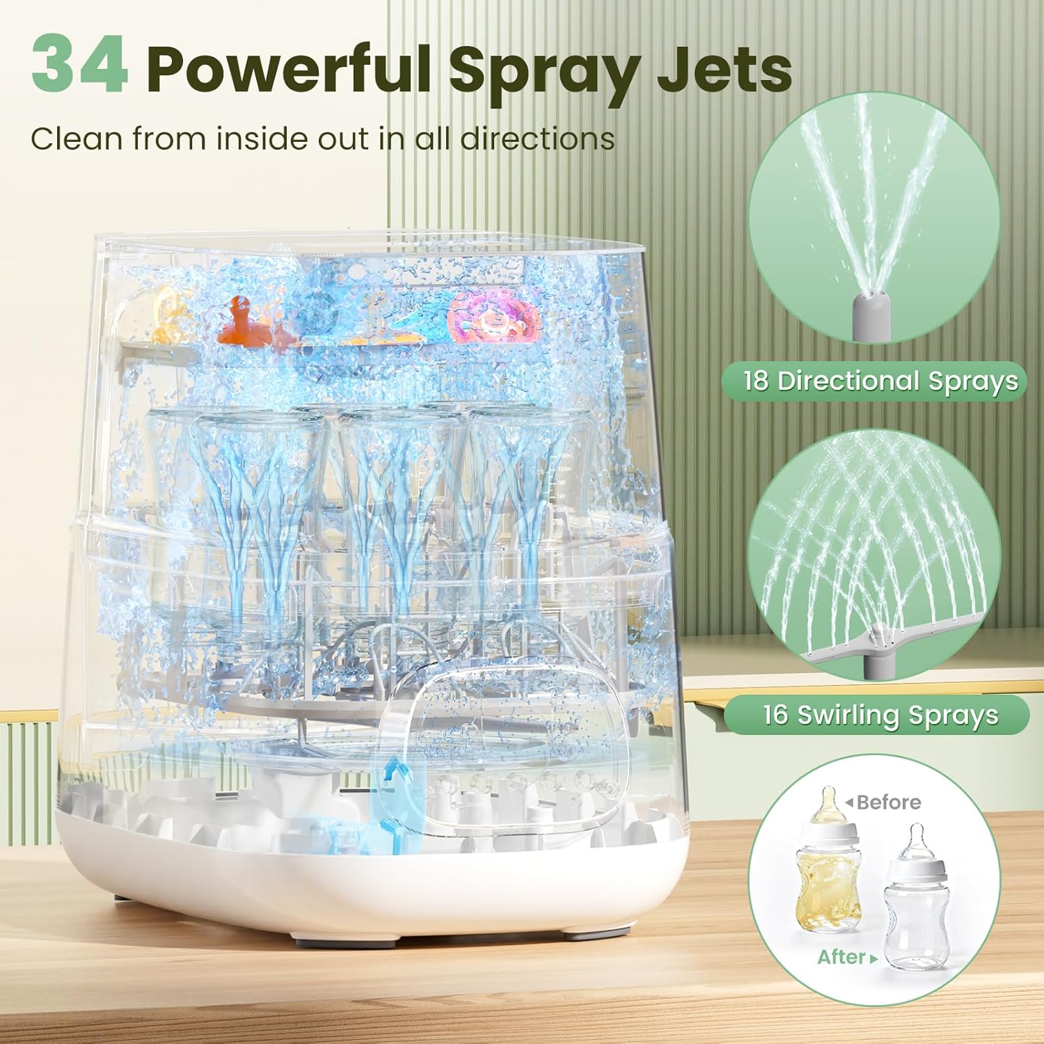 Upgraded Bottle Washer Pro, All-in-One Baby Bottle Washer and Sterilizer & Dryer, Cleaning Machine for Bottles, Pump Parts & Baby Essentials, Replaces Hand Washing, Mothers Day Gifts for Women