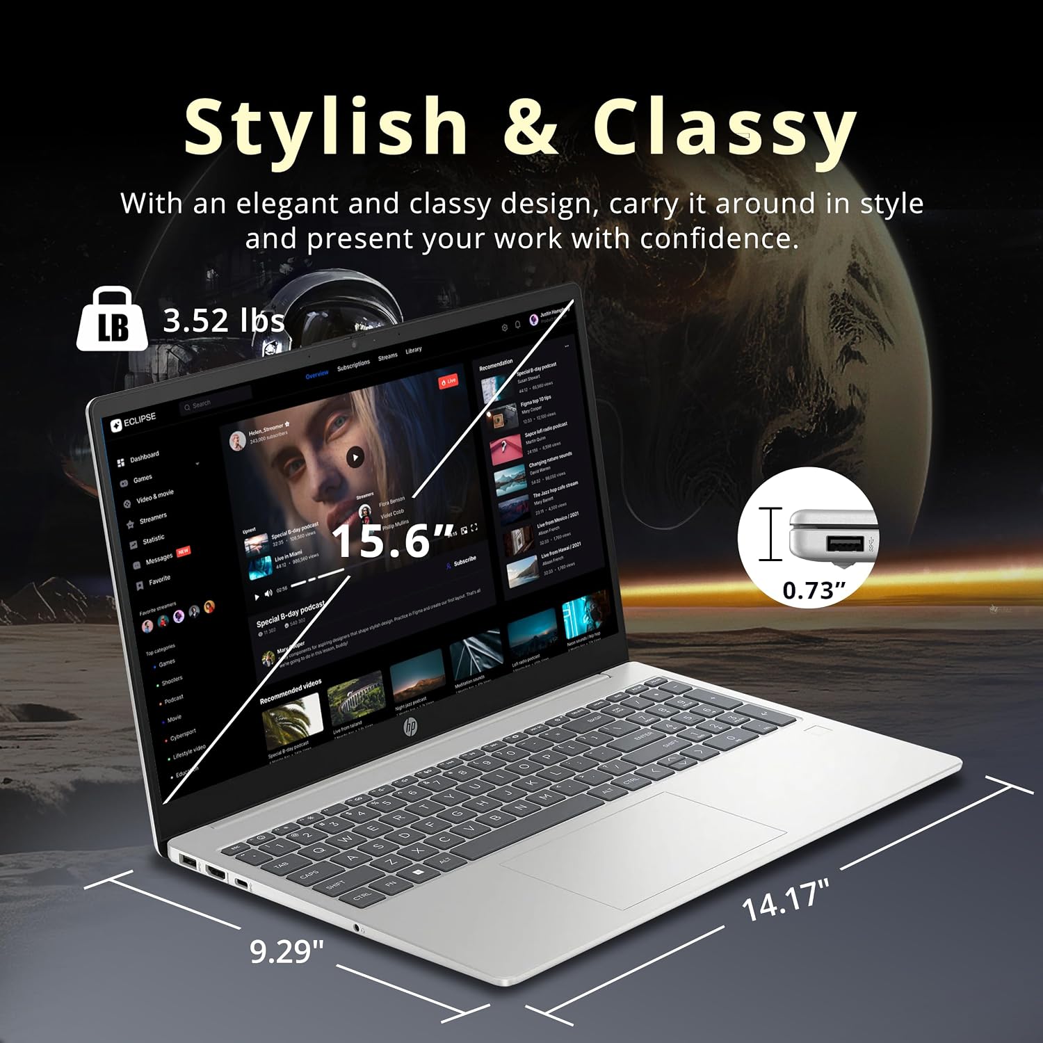 HP 15.6' HD Business Laptop, Intel Core i3 N305, 8GB RAM, 1.12TB Storage (128GB SSD+1TB Docking Station Set), Intel UHD Graphics, Copilot AI, HD Camera, Wi-Fi 6, Win 11, Silver