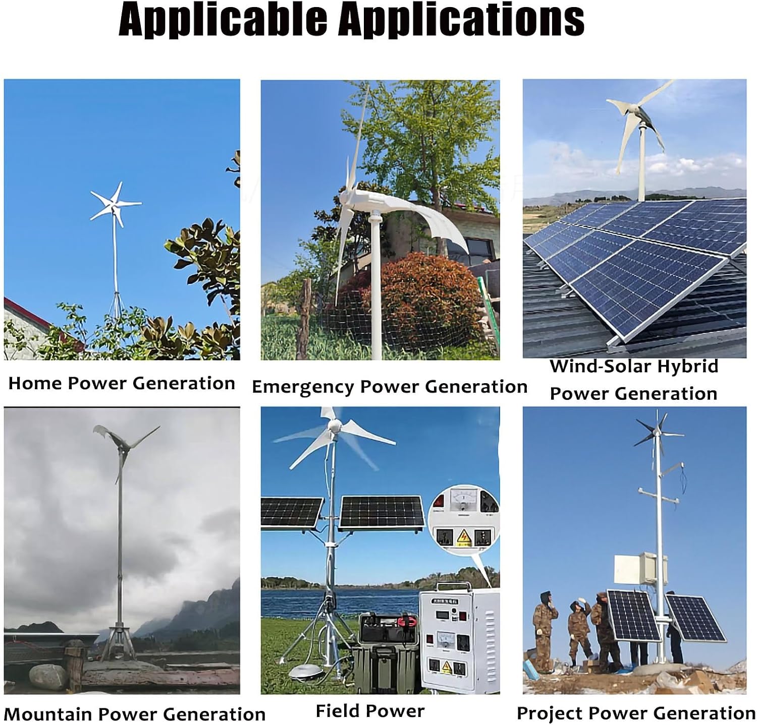 300W / 400W / 500W Permanent Magnet Wind Turbine For Home, Solar Hybrid Power, Automatic Outdoor Rooftop Or Farm Use(500w)