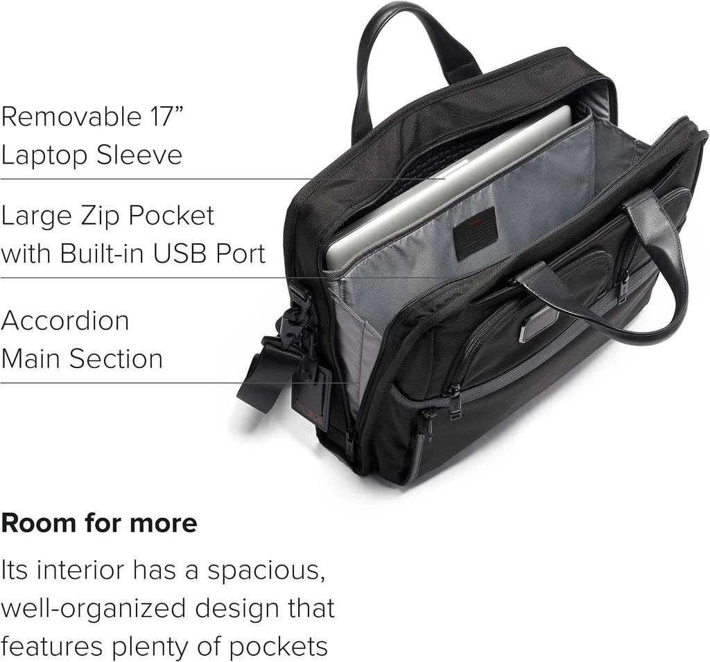 TUMI - Alpha Large 17' Laptop Briefcase - Professional Briefcase for Commute or Travel - Padded Compartment Fits 17' Screen