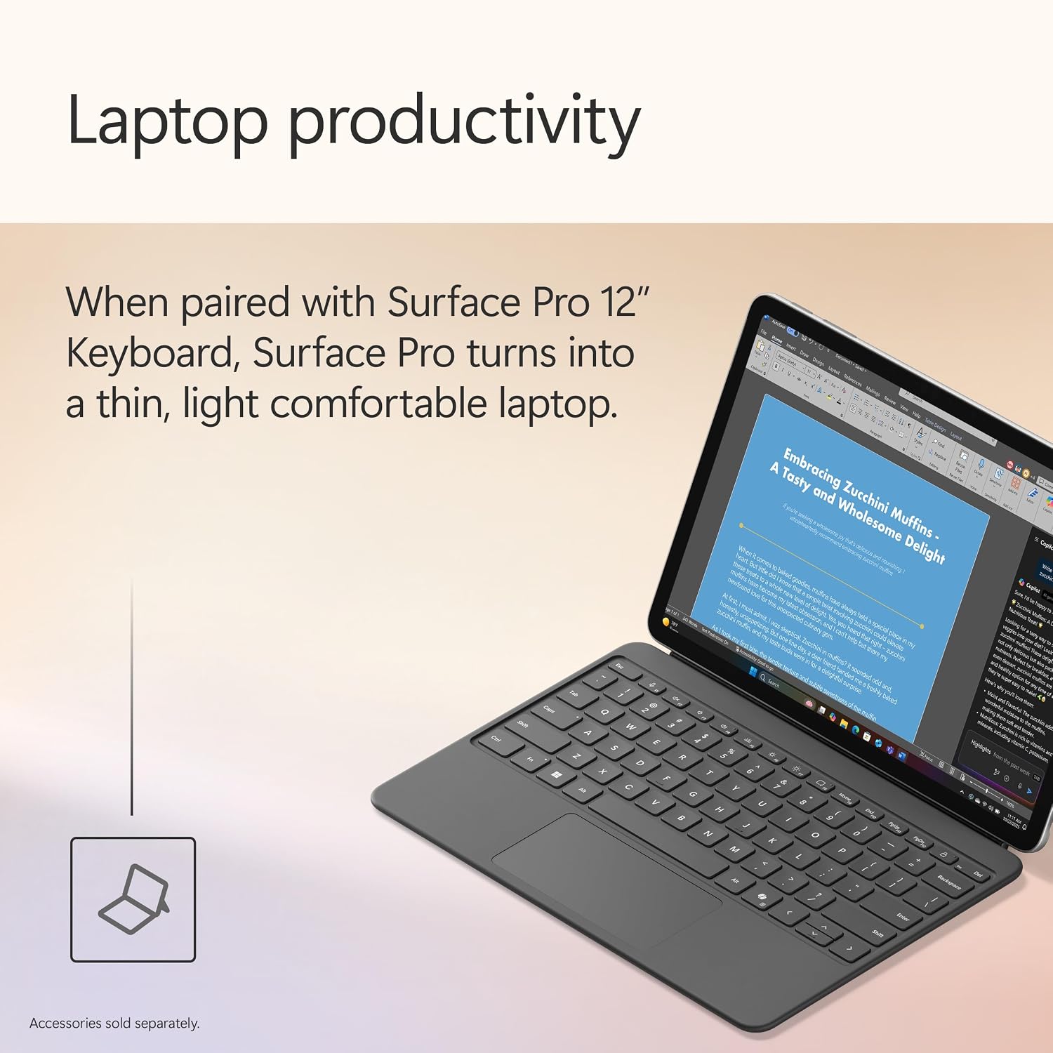 Microsoft Surface Pro 2-in-1 Laptop/Tablet (2025), Windows 11 Copilot+ PC, 12' Touchscreen Display, Snapdragon X Plus (8 Core), 16GB RAM, 256GB Storage, Platinum