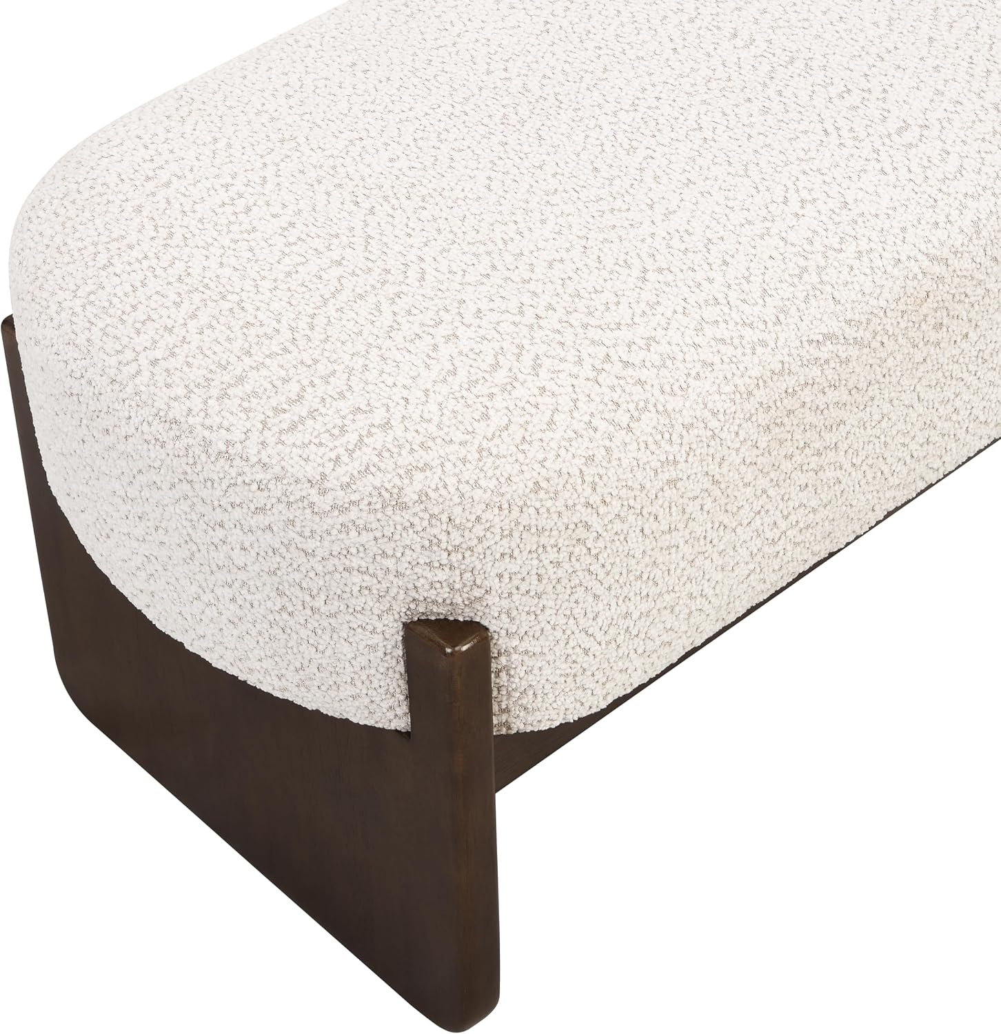Christopher Knight Home Arden Minimalist Style Rectangular Loop Yarn Fabric Ottoman Bench, Rubberwood Frame, Entryway Bench, Living Room Sofa Extra Seat, End of Bed Footstool, Beige+Brown