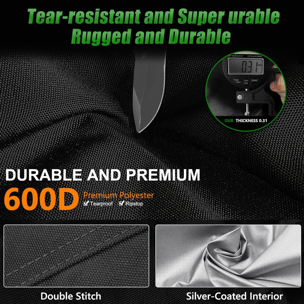 Compact Tractor Cover,Farm Riding Utility Tractor Full Covers Waterproof Heavy Duty,Durable Anti-UV 600D Polyester,Fits for John Deere, Kubota, Yanmar,Kioti,Bobcat,189' Lx75 Wx85 H-Aibiley