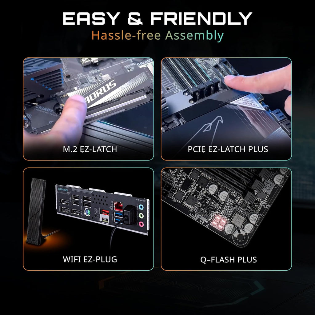 GIGABYTE B850 Gaming X WIFI6E AMD AM5 ATX Motherboard, Support AMD Ryzen 9000/8000/7000 Series, DDR5, 12+2+2 Power Phase, 3X M.2, PCIe 5.0, USB-C, WIFI6E, 2.5GbE LAN, EZ-Latch, 5-Year Warranty