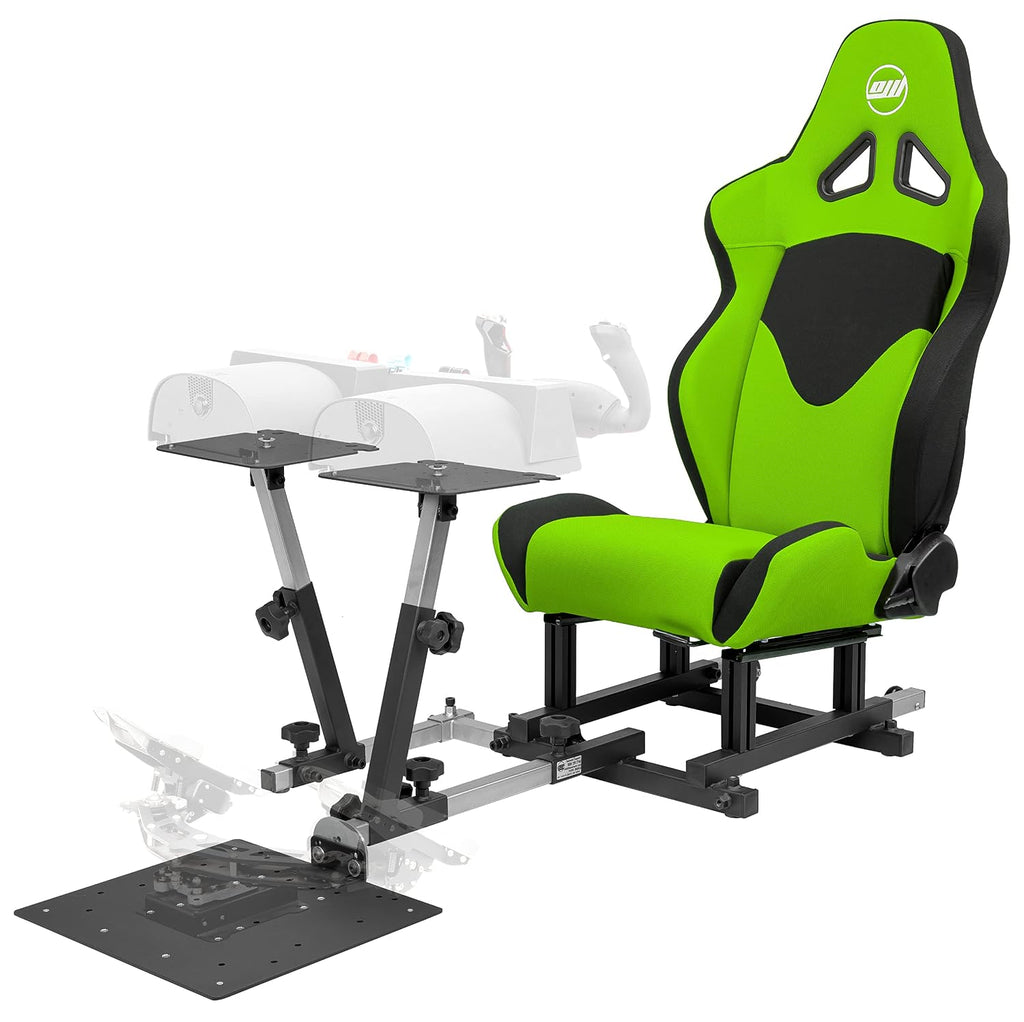 SimFab Modular Flight Simulator Pit For General, Civil and Commercial Aviation. MSFS Edition. Compatible With Logitech, Honeycomb, Turtle Beach, CH Products (green)