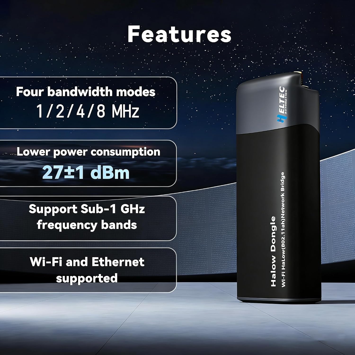 Heltec Wireless Bridge Point to Point Outdoor – WiFi Bridge 3300 feet Long-Range Transmission, 802.11ah WiFi HaLow Dongle with Atenna Ethernet Cable (AP+STA Pair Set)