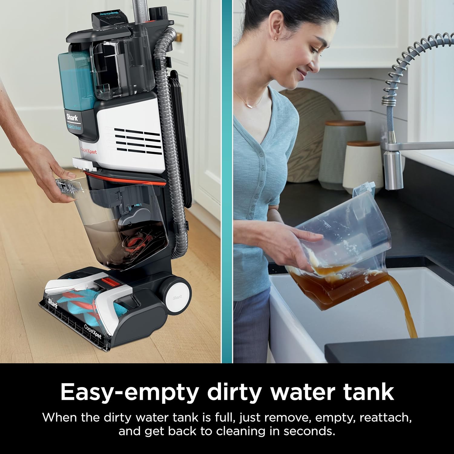 Shark R- EX201 CarpetXpert Upright Carpet, Area Rug & Upholstery Cleaner with StainStriker, Cyan - (Renewed)