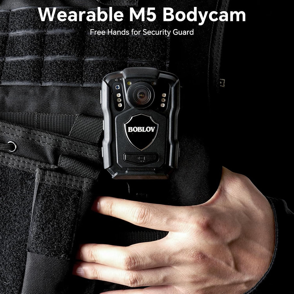 BOBLOV M5 Body Camera,256GB Police Body Camera 4200MAH Battery with Outdoor 12Hours Recording(1080p), 1440P/40M HD, IP67 Waterproof,170°Angle, for Police Security Law Enforcement