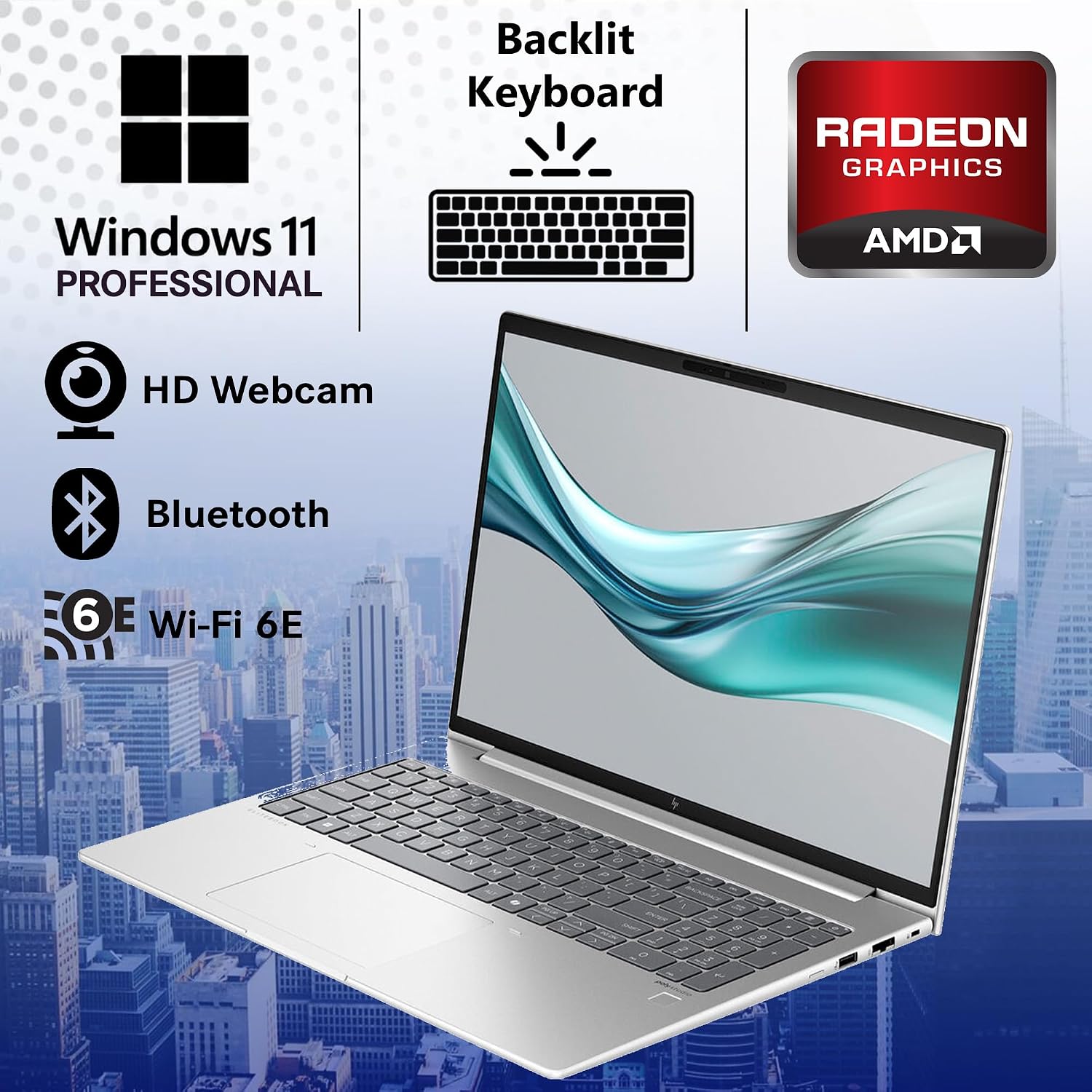 HP EliteBook 665 G11 Business Laptop 16' FHD+ IPS Display, AMD Ryzen 7 7735U (Beats Ultra 7 255U), 32GB DDR5 RAM, 512GB SSD, Backlit Keyboard, FP, Wi-Fi 6E + BT, RJ-45, HD Webcam, Windows 11 Pro