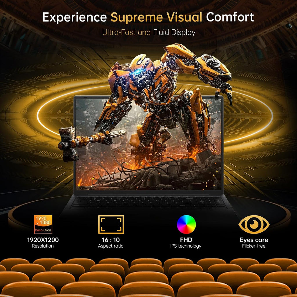 16' Laptop Computer Intel Core i5 Processor, Win 11 Pro Laptop 16GB RAM 512GB SSD, 1920 x 1200 FHD 16:10 Display, Office Suite Notebook with Backlit Keyboard, Student Business Work Laptops, Stander