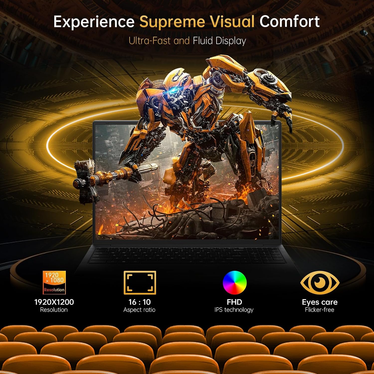16' Laptop Computer Intel Core i5 Processor, Win 11 Pro Laptop 16GB RAM 512GB SSD, 1920 x 1200 FHD 16:10 Display, Office Suite Notebook with Backlit Keyboard, Student Business Work Laptops, Stander