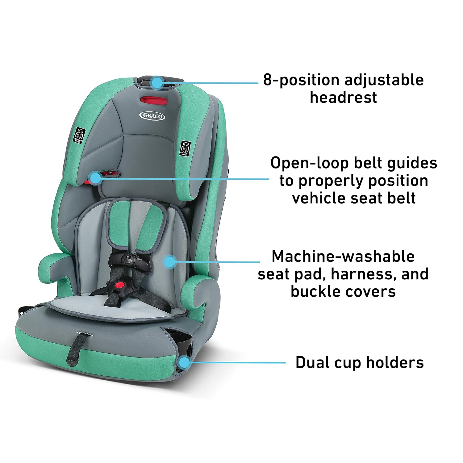 Graco Tranzitions 3 in 1 Harness Booster Seat, Basin , 18.9x10.47x33.5 Inch (Pack of 1)