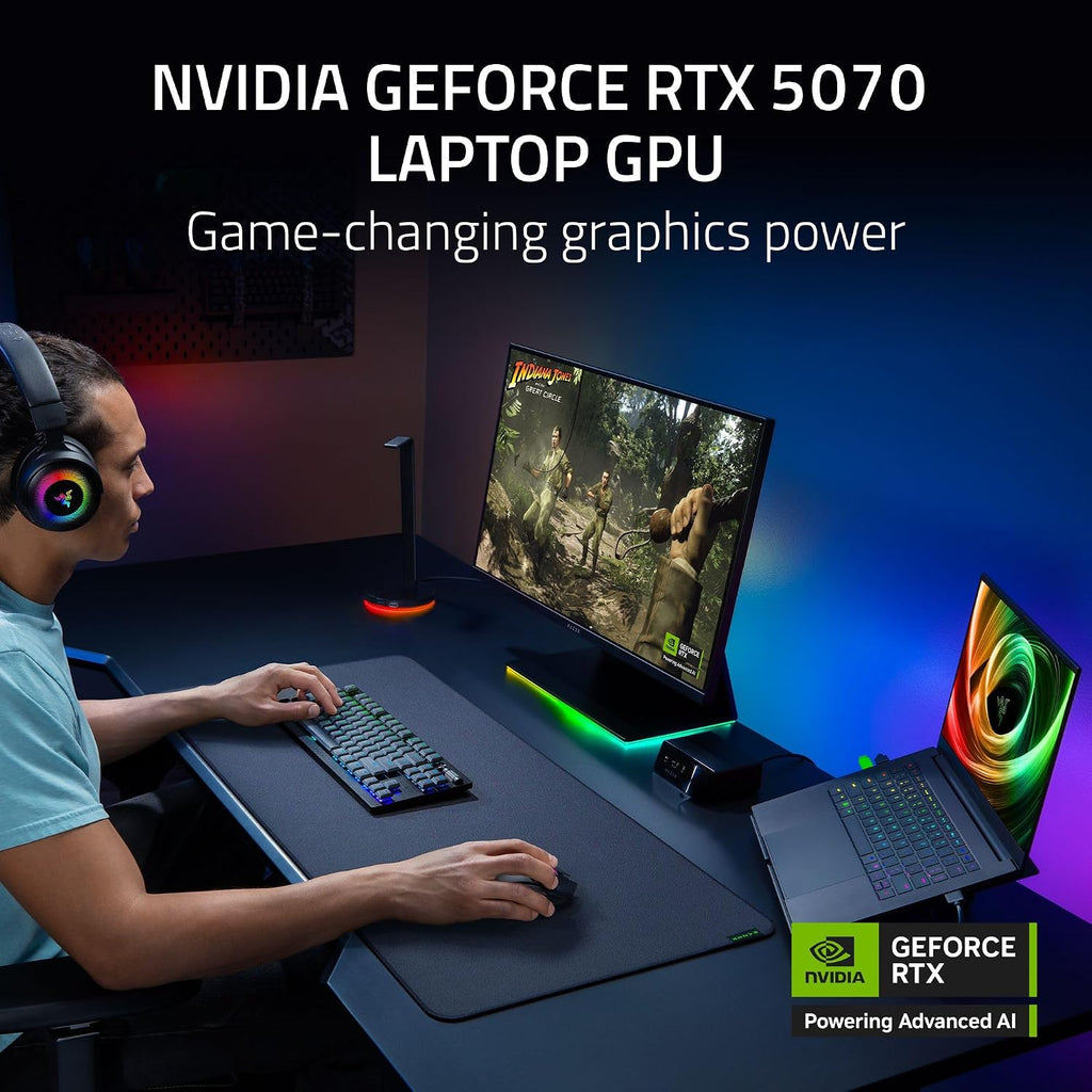Razer Blade 14 (2025) Gaming Laptop: NVIDIA GeForce RTX 5070 - AMD Ryzen AI 9 365 CPU - 3K 120Hz OLED Display - 32GB LPDDR5X RAM - 1TB SSD - Thin & Lightweight - Chroma RGB - Windows - Black