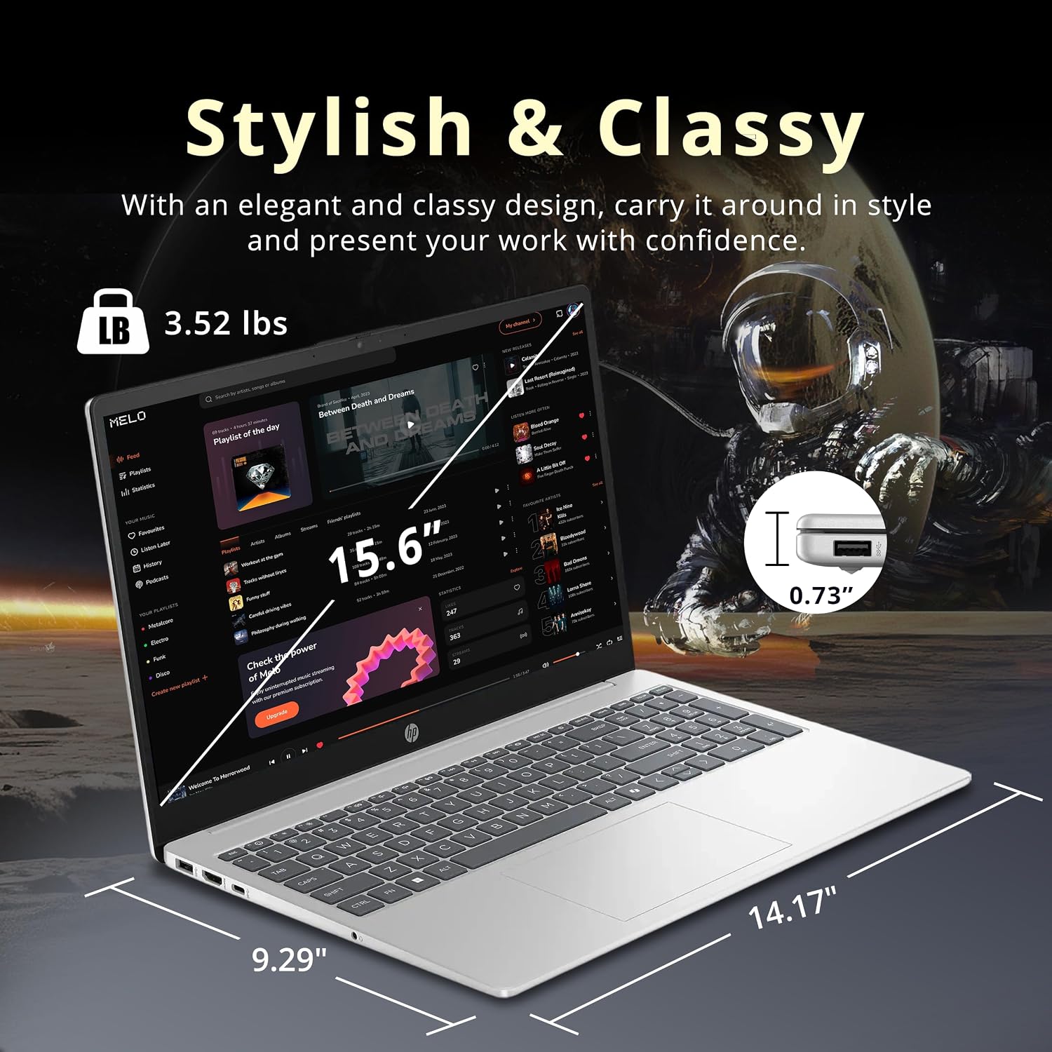 HP 15.6' FHD Touchscreen Laptop, AMD Ryzen 5 7520U, 8GB LPDDR5 RAM, 1.5TB Storage (512GB SSD+1TB Docking Station Set), AMD Radeon Graphics, Num Pad, Copilot, Long Battery Life, Wi-Fi 6, Win 11, Silver
