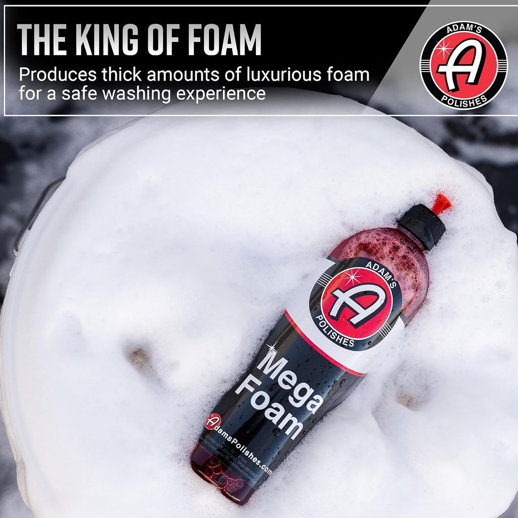 Adam's Mega Foam (5 Gallon) - pH Neutral, Ultra Concentrated for Foam Cannon, Foaming Spray Gun, or Bucket – Safe for Wax, Sealants & Ceramic Coating – High Suds Car Cleaner