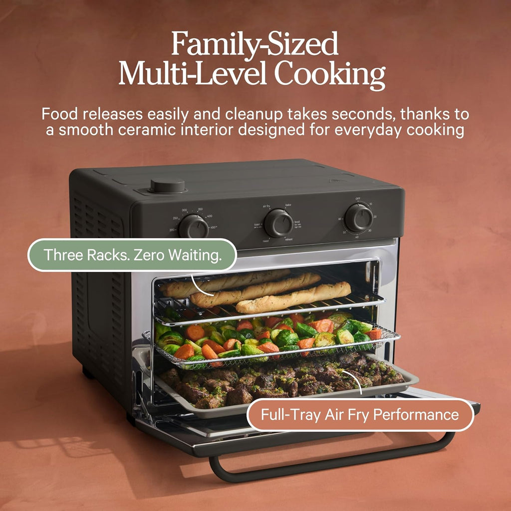 Our Place Large Wonder Oven | 6-in-1 Stainless Steel Air Fryer Toaster Oven Combo with Basket, Rack, Pan & Tray | 3-Rack, 32 QT, Large Capacity - Toast, Roast, Bake, Reheat, Broil & Steam | Blue Salt