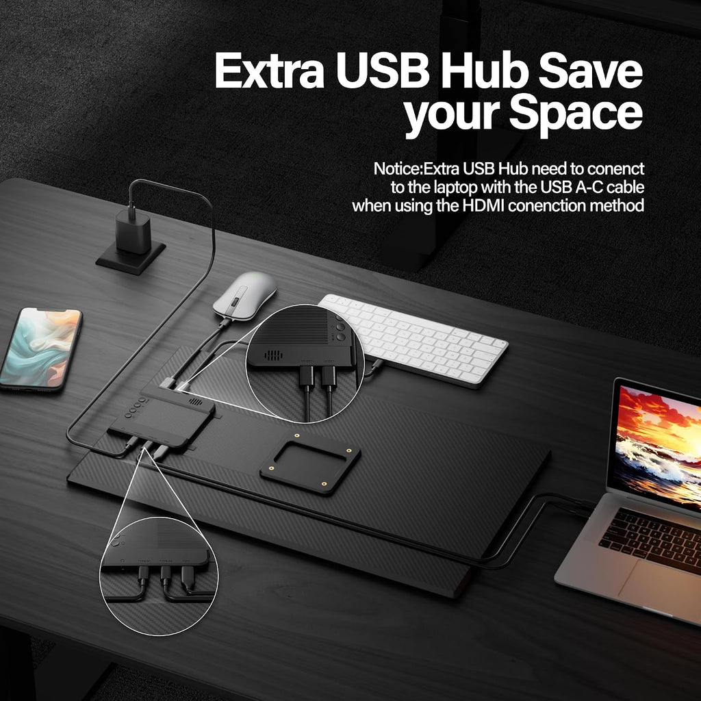 Setclod 23.8' Large Portable Monitor, 1080P FHD 100Hz Laptop Screen Extender, IPS 125% sRGB, Extra USB Hub for Office Gaming with Detachable Stand, Travel Monitor for Window, MAC, Xbox, Switch