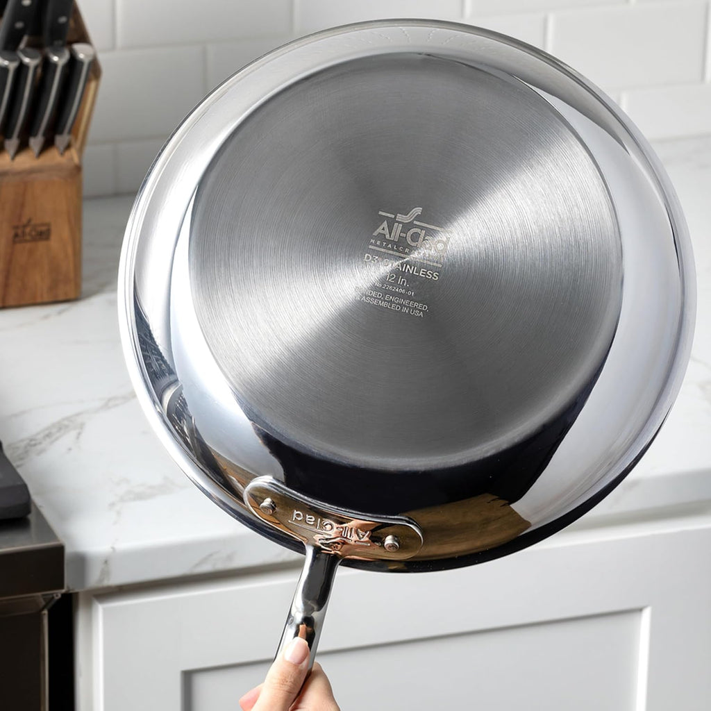 All-Clad D3 Stainless Steel 4 Quart Sauce Pan Covered- Made in the USA- The Original Bonded Professional Cookware- Oven Safe & Induction Compatible