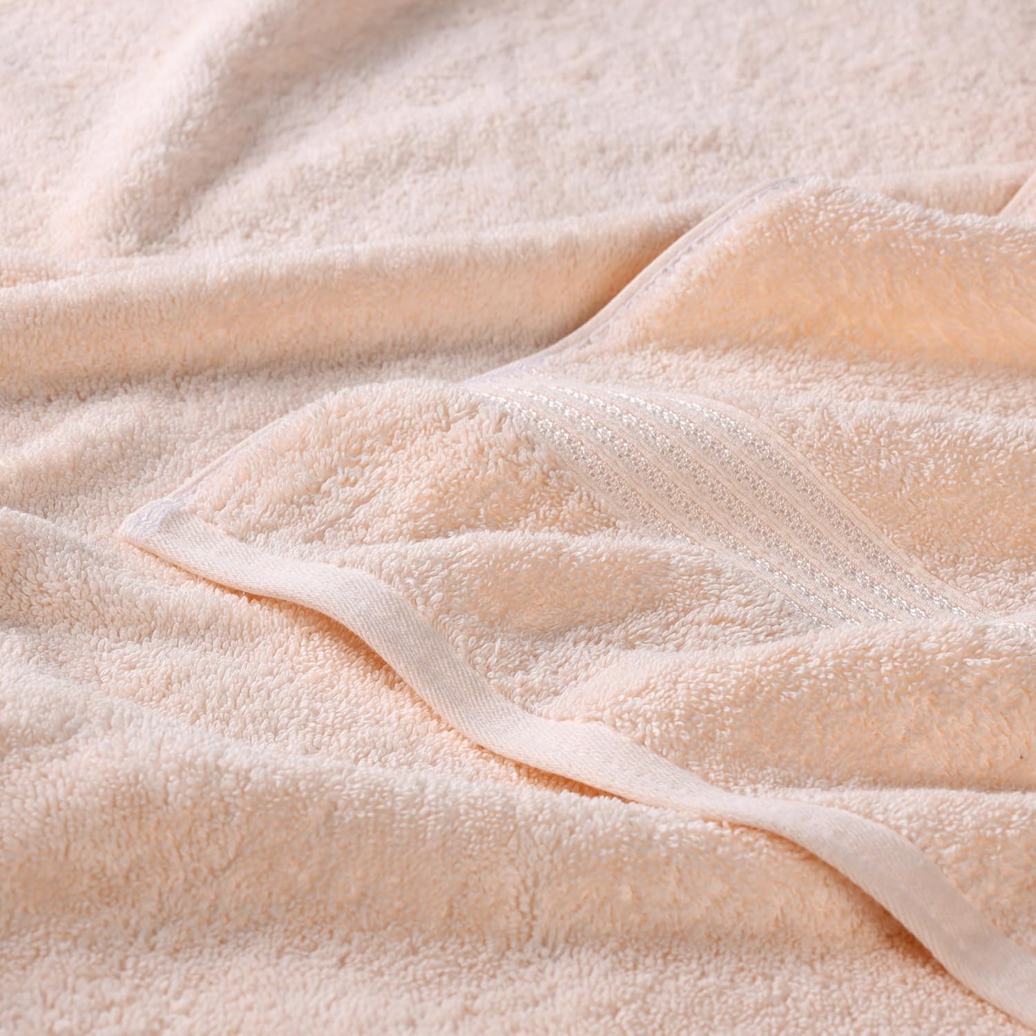 Superior Egyptian Cotton 12-Piece Towel Set, Assorted Towels for Home Bathroom, Guest Bath Decor Essentials, Includes 4 Bath, 4 Hand, 4 Face Towels/Washcloths, Quick Dry, Absorbent - Peach