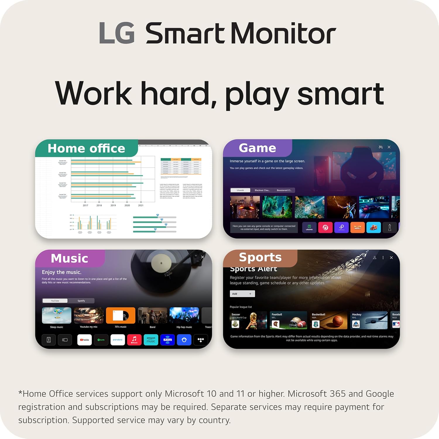LG 32SR75U-W 32-inch Smart Monitor with Steaming TV, 4K UHD (3840 x 2160), HDR10, USB Type-C 65W PD, webOS, Screen Share, Bluetooth, Built-in Speaker, HDMI, USB, Remove Control, White