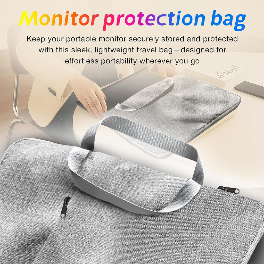 18.5' Portable Monitor 120Hz FHD 1080P, USB-C HDMI Laptop Screen Extender, Second Display for Laptop/PC/Mac/PS5/PS4/Switch, Travel Monitor with Protective Sleeve, VESA Mountable