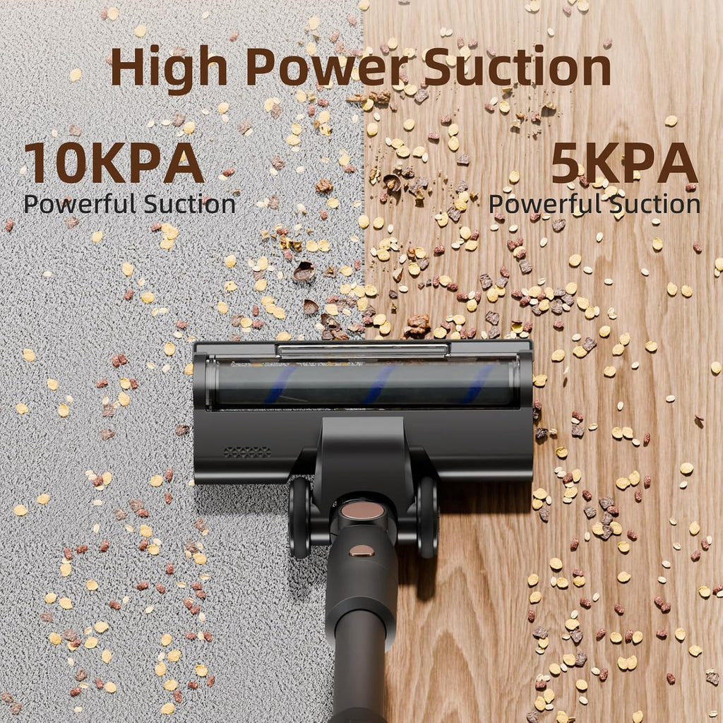 COWSAR Cordless Stick Vacuum Cleaner, Bagless Lightweight Stick Vacuum for Carpet and Floor, 8-in-1 Rechargeable Wireless Powerful Suction Vacuum Cleaner for Home, Blue