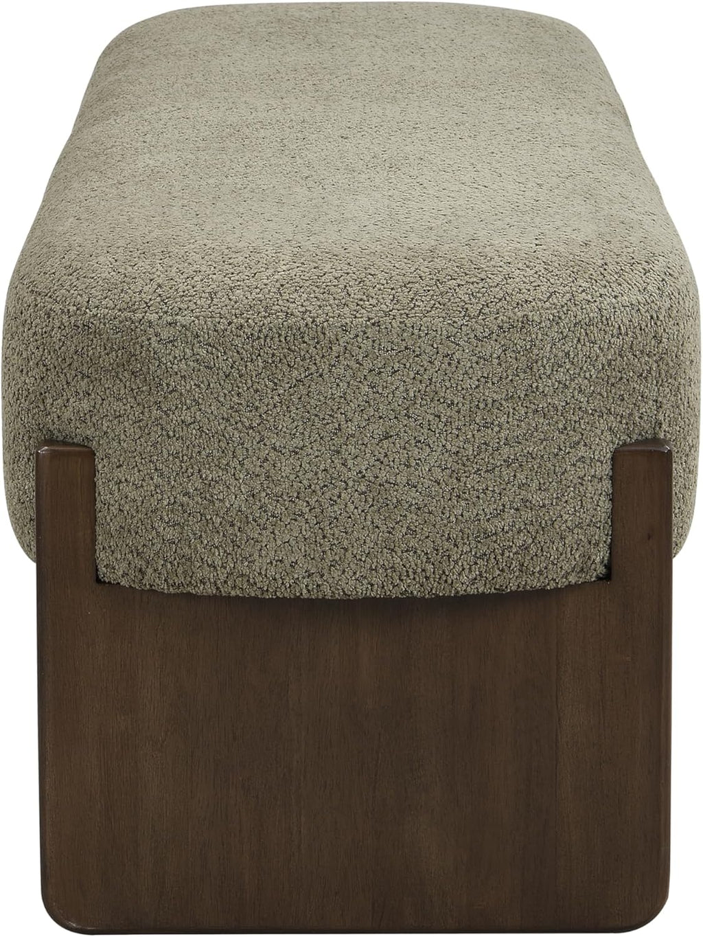 Christopher Knight Home Arden Minimalist Loop Yarn Fabric Dining Bench, Wooden Entryway Ottoman Bench, Modern Living Room Sofa Ottoman Footrest, Bedroom End of Bed Bench, Dark Green+Brown