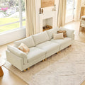CHITA 127' Super Large Sectional Couches for Living Room, Modular Cloud Couch Sectional Sofa, Premium Fabric Couches, Down Filled, High Density Foam, Chenille in Cream, 3 Seater