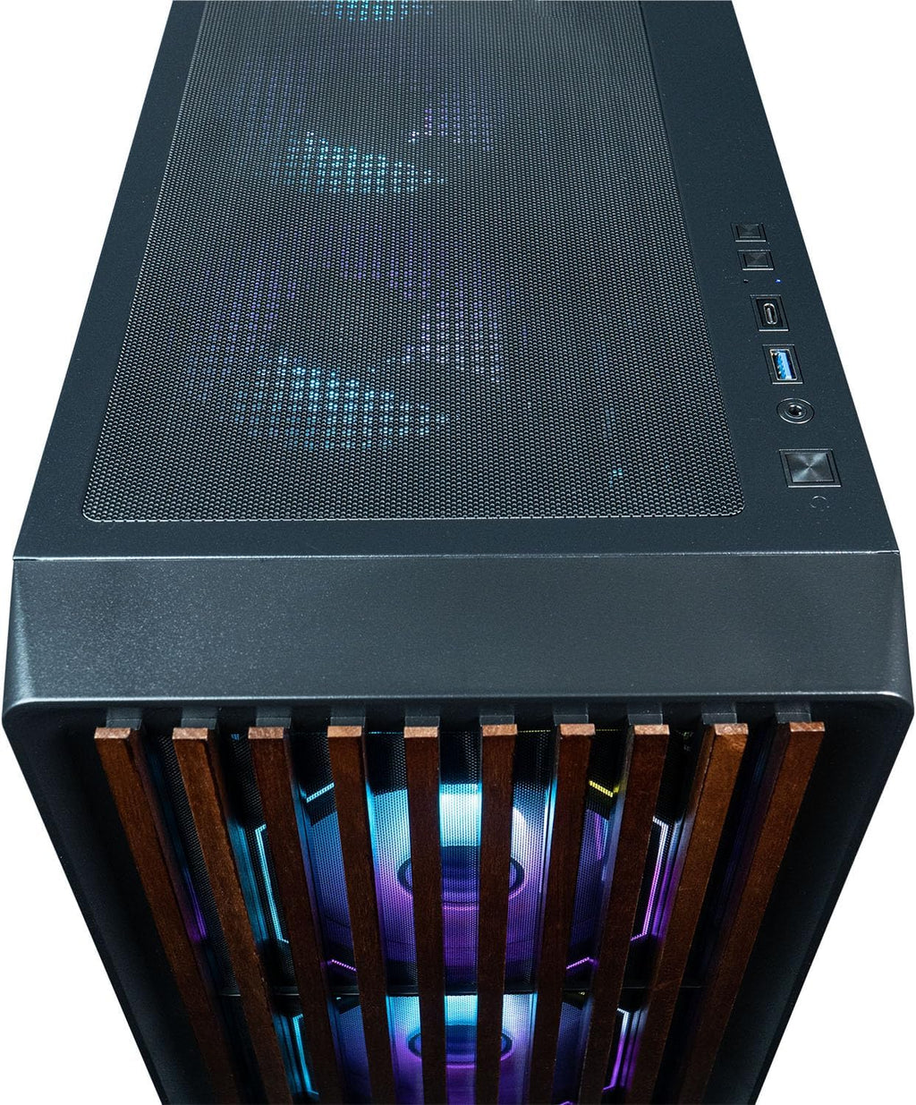 ViprTech Overlord Wood Gaming PC - AMD Ryzen 7 (4.4Ghz Turbo), RTX 5050 8GB, 16GB DDR4 RAM, 1TB SSD, 700W PSU, Black Wood Case, RGB Keyboard Mouse, VR-Ready, WiFi BT, Computer Tower Prebuilt