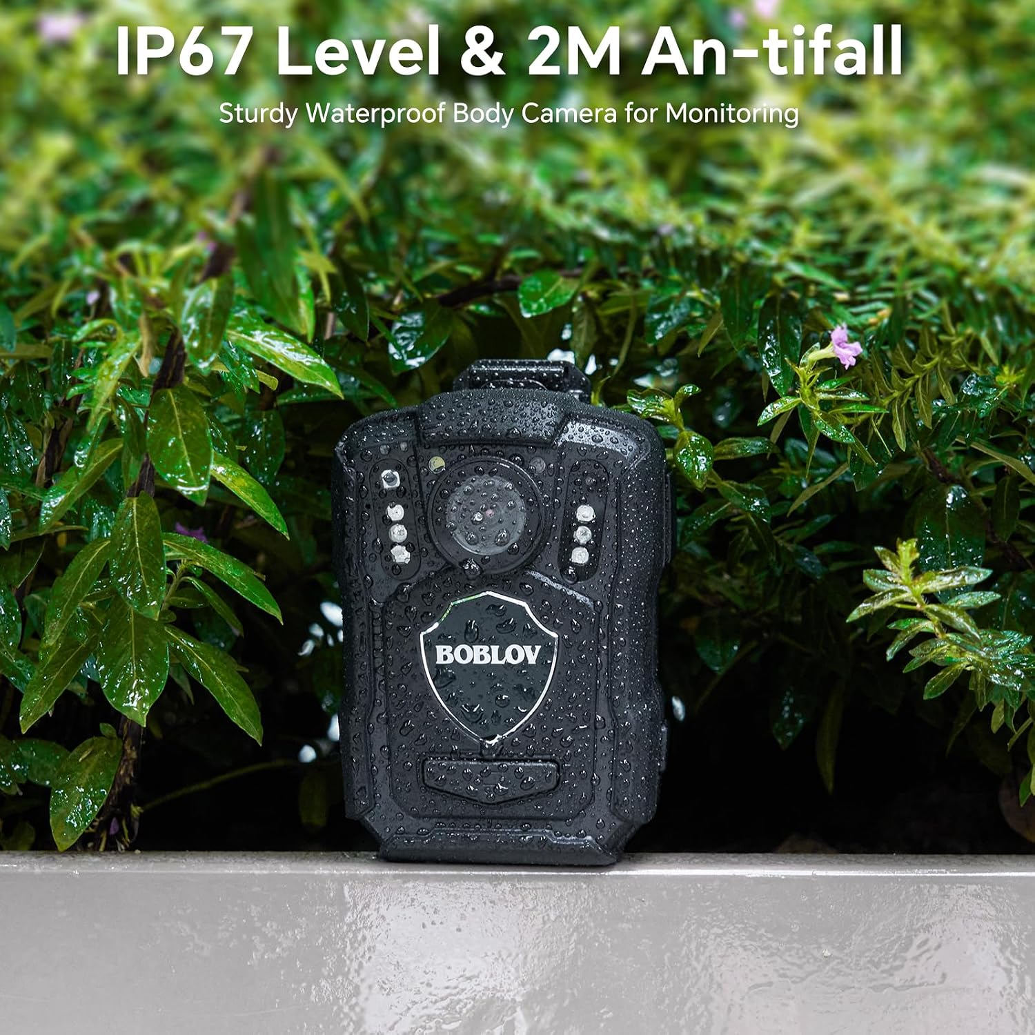 BOBLOV M5 2K Police Body Camera, GPS Enabled &1440P Body Mounted Cam, 64G Body Cam Built-in 4200MAH Battery,12Hours Record, IP67 Waterproof, Night Vision Law Enforcement with Car Suction Mount