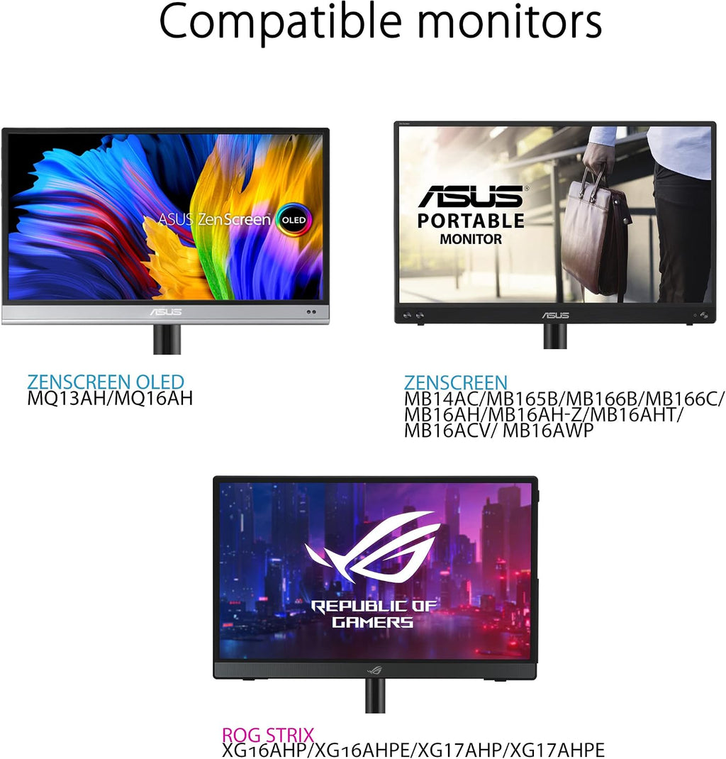 ASUS ZenScreen Stand MTS02D - Ergonomic Stand for Portable Monitors, Tilt, Pivot, Height adjustments, 1/4' Tripod Socket Compatible, Work from Home Setup, Home Office