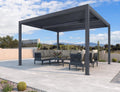PURPLE LEAF 94AS 10'x12' Small Pergola Compact Aluminum Gazebo with Adjustable Louvered Hardtop for Patio Deck Cover Dark Gray All-Weather Outdoor