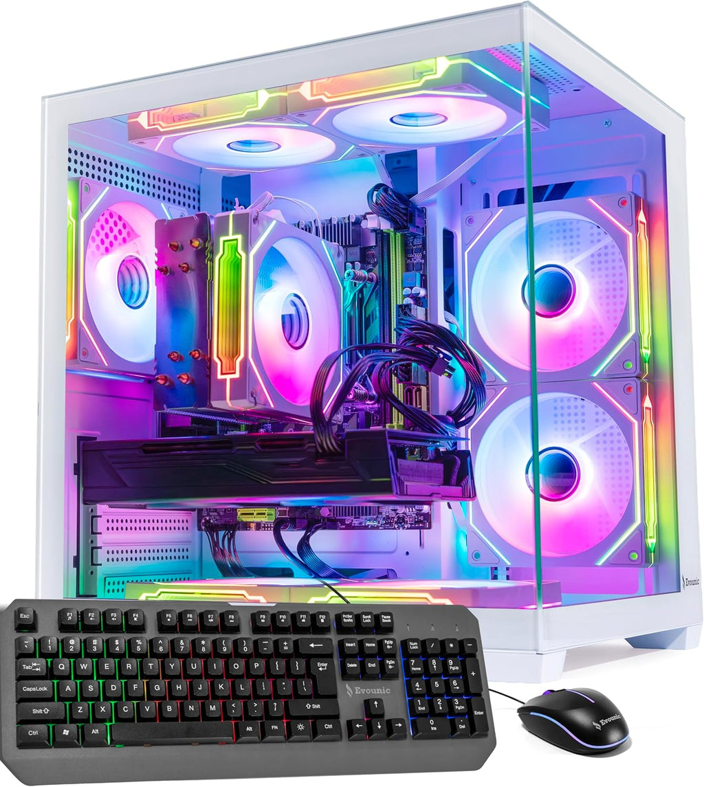 Gaming PC Desktop – i7-9700F up to 4.7GHz, GeForce RTX 3070 8GB GDDR6, 16GB DDR4 RAM, 512GB NVMe SSD + 1TB HDD, WiFi 6 & BT 5.4, 8× ARGB Fans, 650W PSU, WIN11P