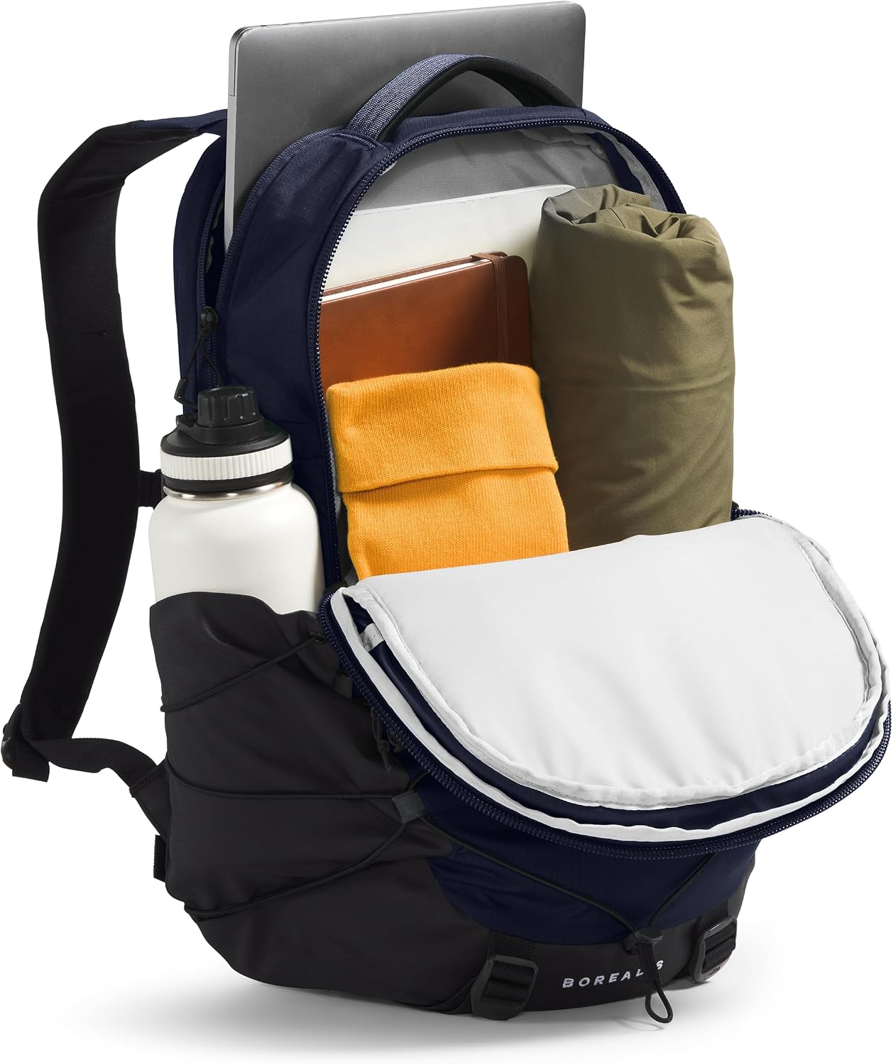 The North Face Borealis Commuter Laptop Backpack - Water Repellent, Laptop Sleeve, Large Main Compartment, TNF Navy/TNF Black-NPF, One Size