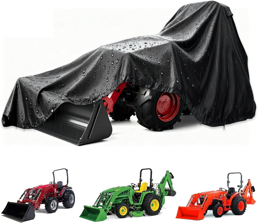 Tractor Cover, Utility Tractor Covers Waterproof Heavy Duty, Compatible with John Deere, Kubota, Mahindra, 600D Waterproof UV Protection Dustproof (189 L x 76 W x 86 H in)