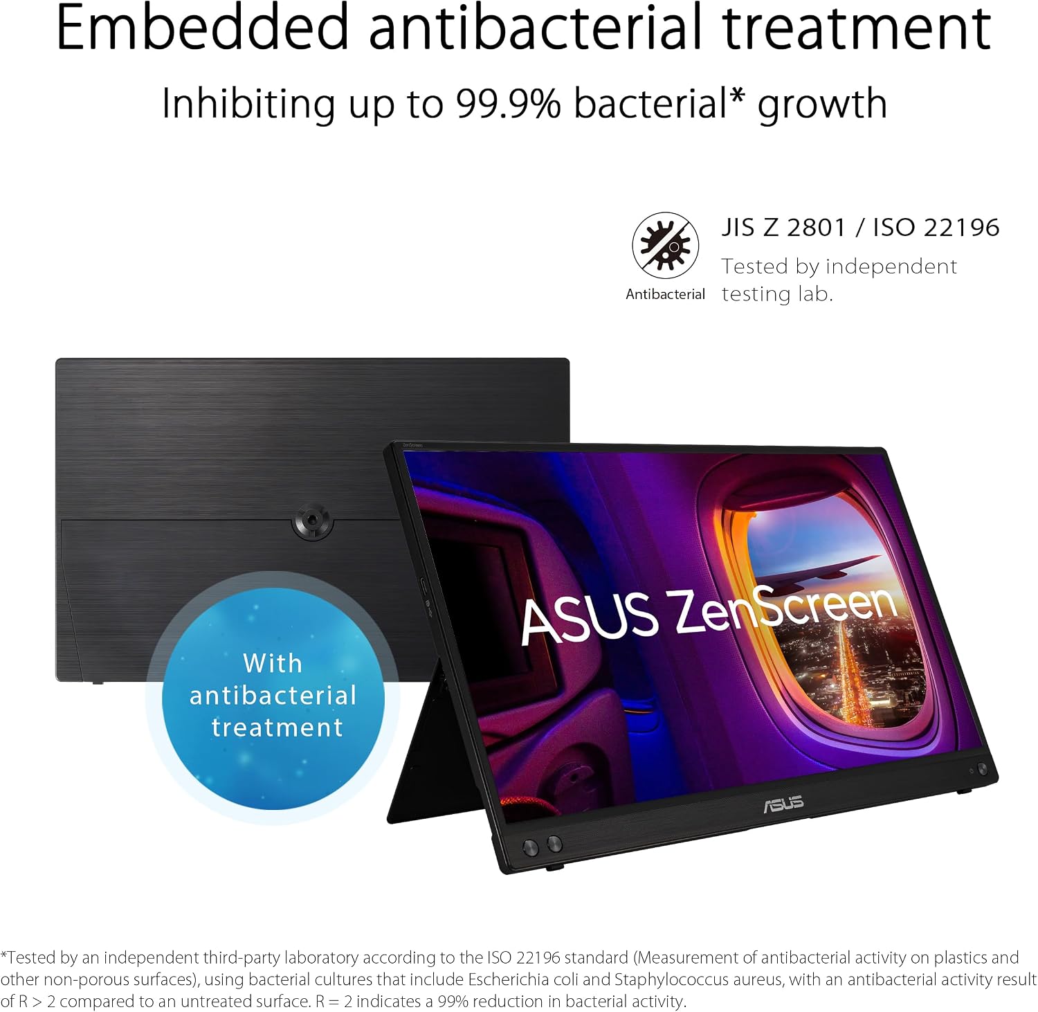 ASUS ZenScreen 15.6' 1080P Portable Monitor (MB16ACVR) - Full HD, IPS, Eye Care, USB-C Power Delivery Monitor (Renewed)