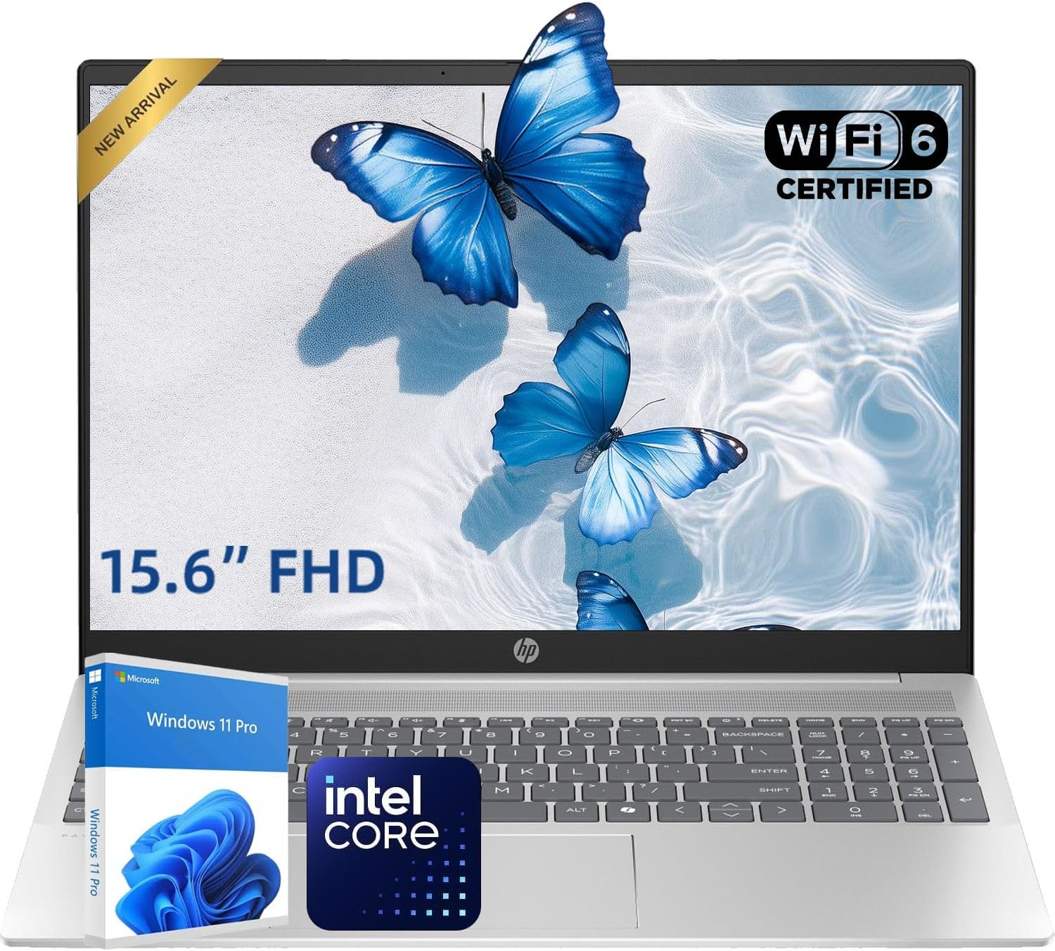 HP Latest 15.6' FHD Business Laptop, Intel Dual Core Processor Series, 8GB RAM | 256GB PCIe SSD, Wi-Fi 6, Copilot AI, SD Card Reader, Win11 Pro with Office 365 for The Web, for Work&Study